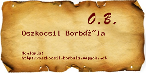 Oszkocsil Borbála névjegykártya