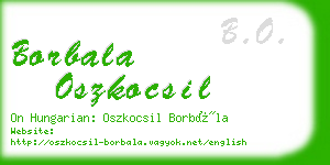 borbala oszkocsil business card